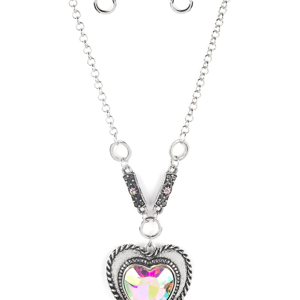Paparazzi Iridescent Heart Necklace Set